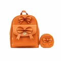 Mckleinusa 10.5 in. L Series Acadia Leather Mini Bow Backpack, Orange 99710
